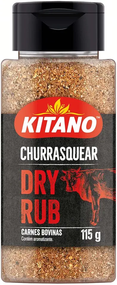 Tempero Dry Rub para Carne Bovina Kitano Churrasquear Frasco 115g