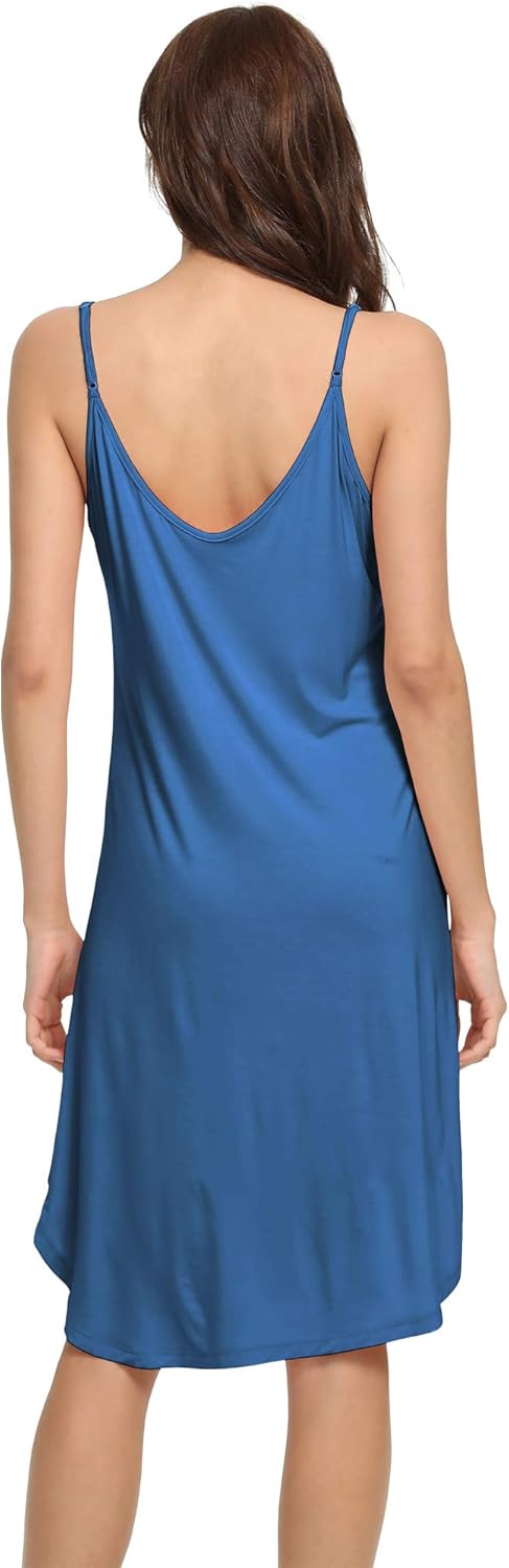 WiWi Slip Dress for Women Sleeveless Nightgowns Sexy Chemise Nightgown Full Slips Babydoll -Viscose from Bamboo S-XXL - Image 2