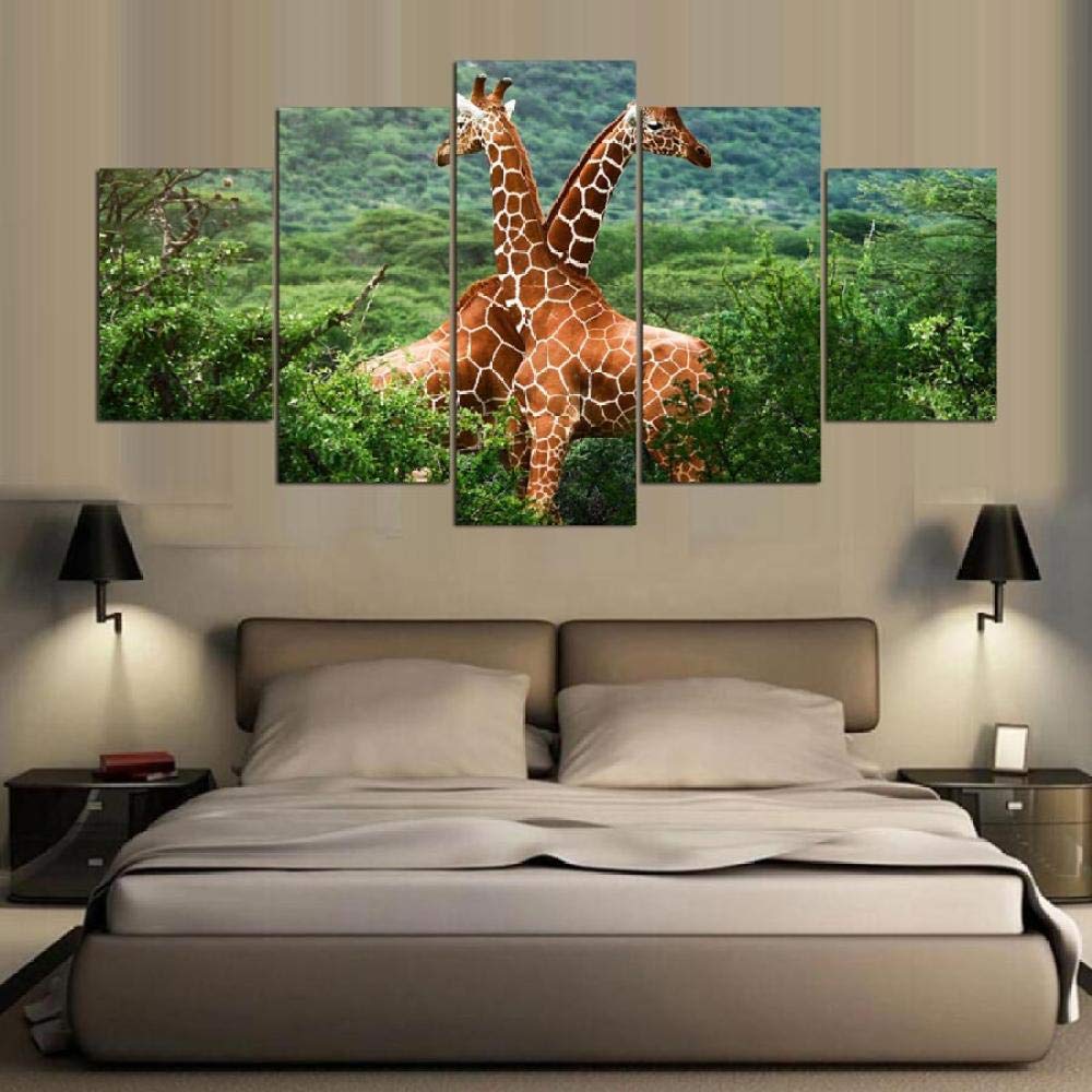 Lienzo de atardecer africano de 5 piezas para decoración del hogar
