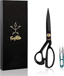 Sponsored Ad - Sewing Scissors Professional 9 inch Heavy Duty Fabric Shears for Tailoring Leather Cloth Black Industrial S...