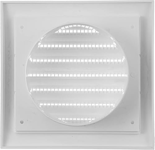 Miniatura 6 de Vent Systems Cubierta de ventilación de aire de 4 pulgadas para secadora y tubo de ventilación de escape de baño, cubierta de ventilación blanca