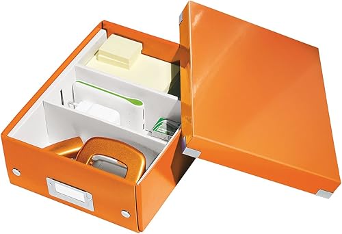 Vista 126 de Leitz Caja de almacenamiento A5, rango de clic y tienda 60430001 - Caja de almacenamiento pequeña, blanca A5 Azul (Ice Blue)