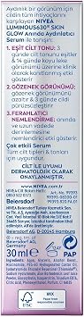 NIVEA Luminous630 Skin Glow Anında Aydınlatıcı Serum, 30 ml, Eşit Cilt Tonu,Nemlendirme,Leke Karşıtı Thiamidol,Niasinamid,Aloe Vera