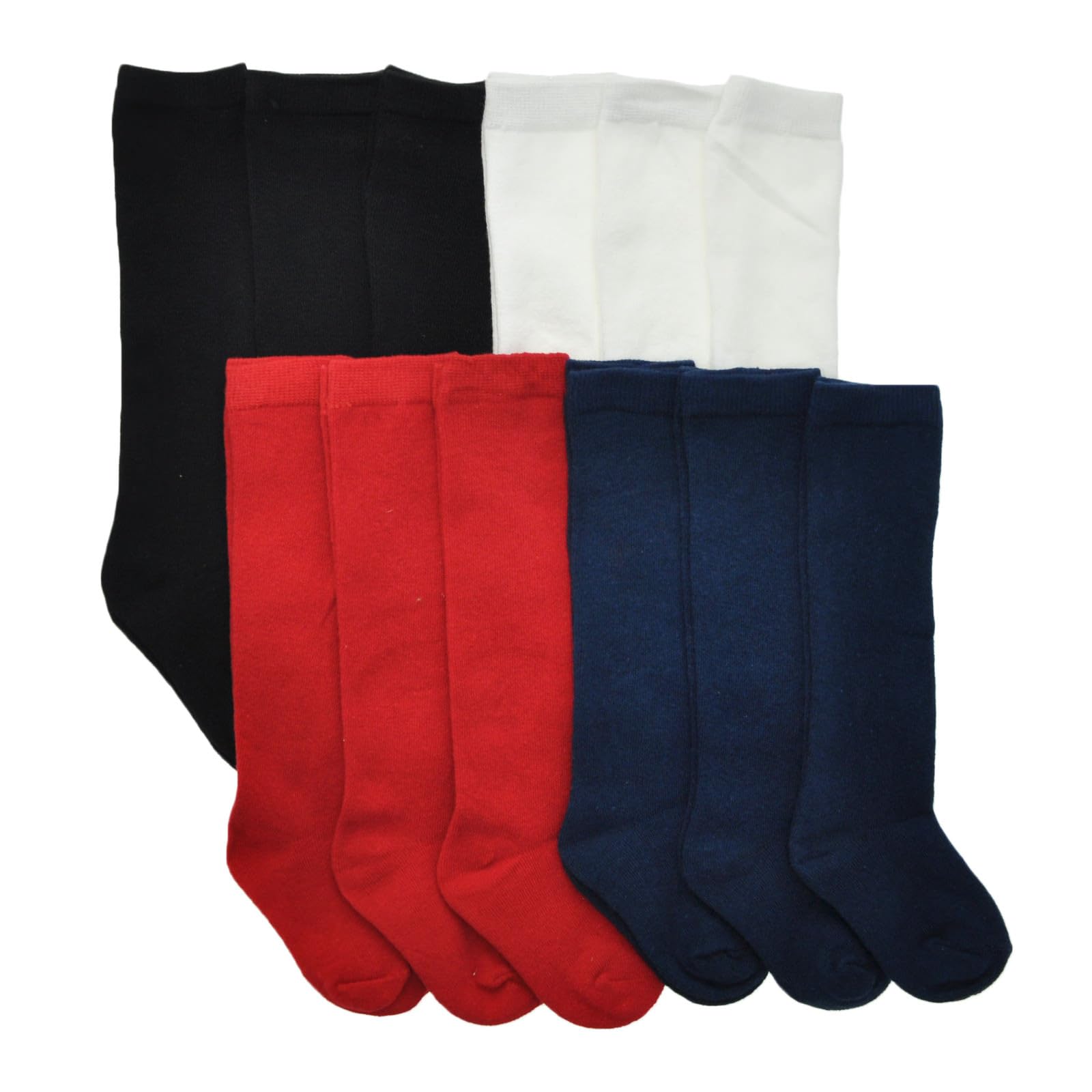 Angelina Girls Classic Uniform Knee-High School Socks 12-Pack