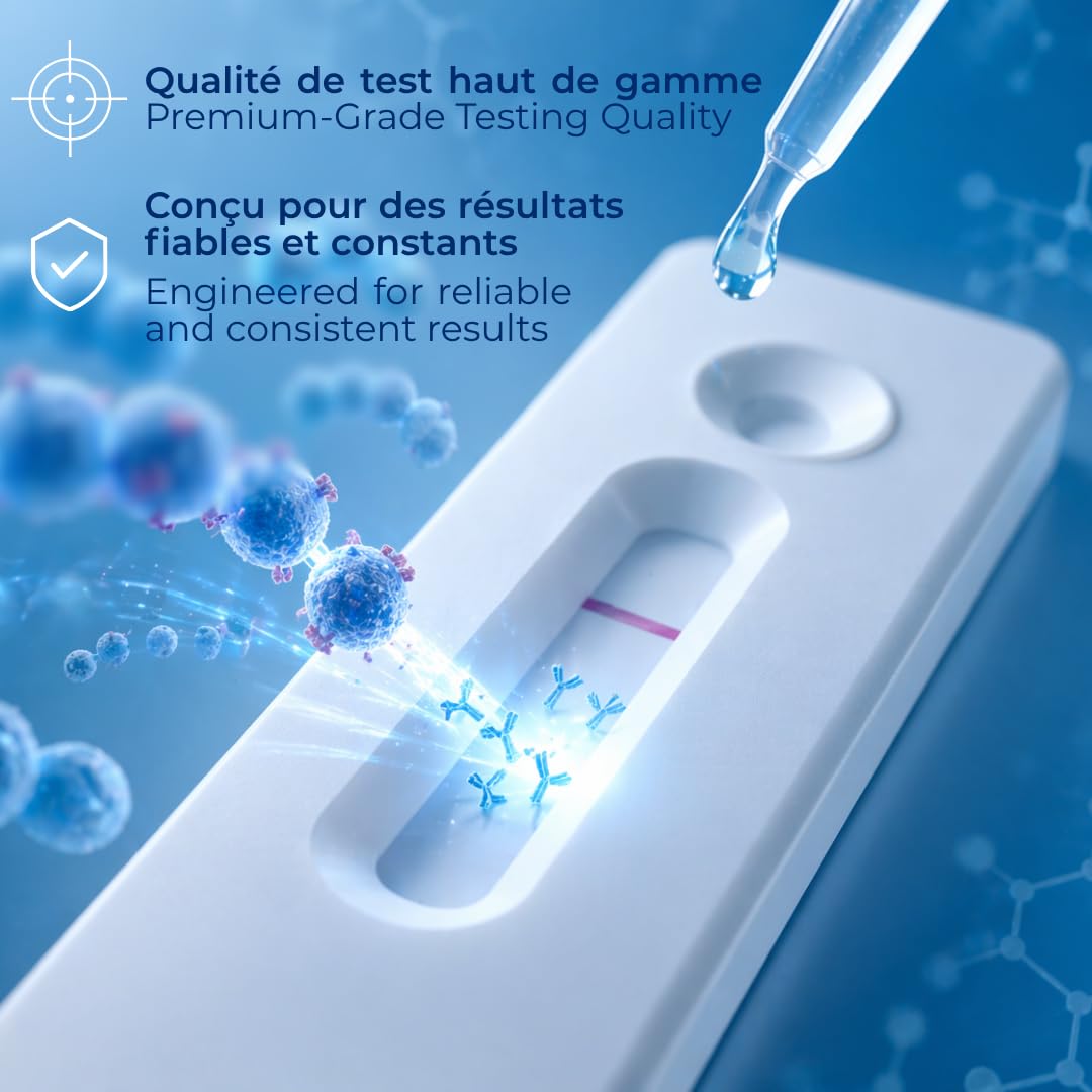 Strep A Antigen Home Test – Autotest Rapide pour Détection du Streptocoque A – Résultats Fiables en 5 Minutes – Haute Précision 97,5% – Certifié CE 0344 – Kit Facile à Utiliser à Domicile