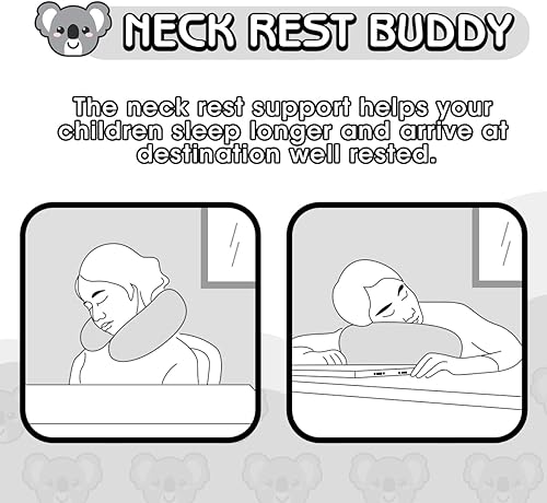 Miniatura 17 de H HOMEWINS Travel Pillow for Kids,Cute Animal Neck Pillow for Boys Girls,Soft Neck Head Chin Support Pillow,Travel Accessories for Airplane, Car