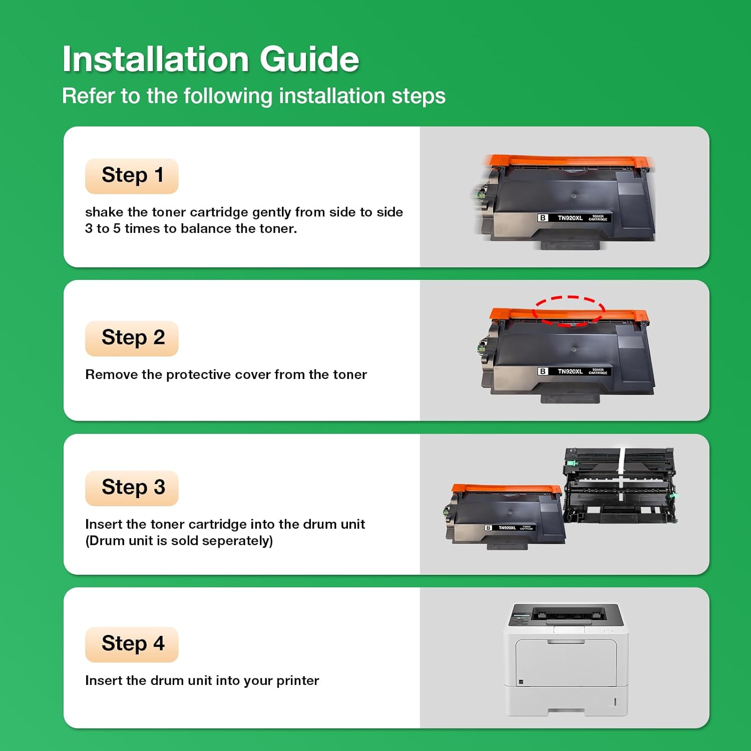 TN920XL TN920 Toner Cartridge Replacement for Brother HL-L6210DW HL-L5210DW HL-L6210DWT MFC-L6810DW HL-L5210DN Printer 2 Pack