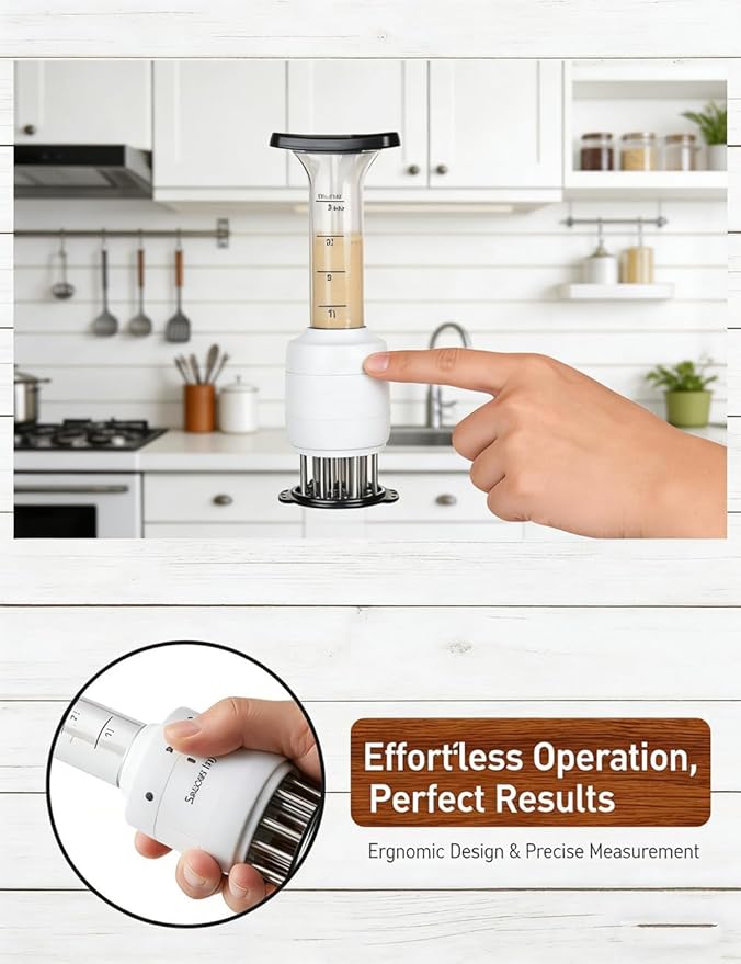 Inyector y Ablandador de Carne 2 en 1, Acero Inoxidable, 30 Agujas miniatura 4