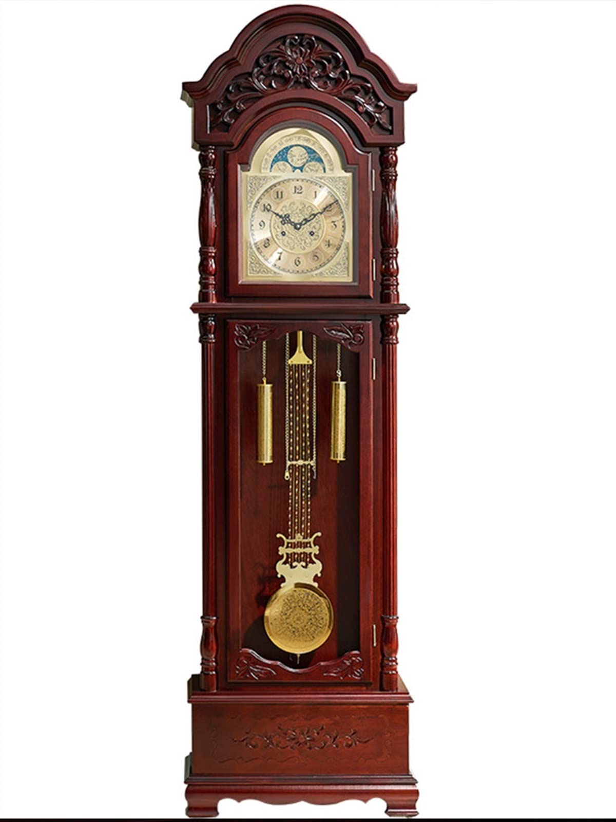 Kf2vBt7dP Chinese Style Floor Clock Solid Wood Classical Vertical Clock, Chinese Style Floor, European Living Room Pendulum, Timekeeping Mechanical Grandfather Clocks