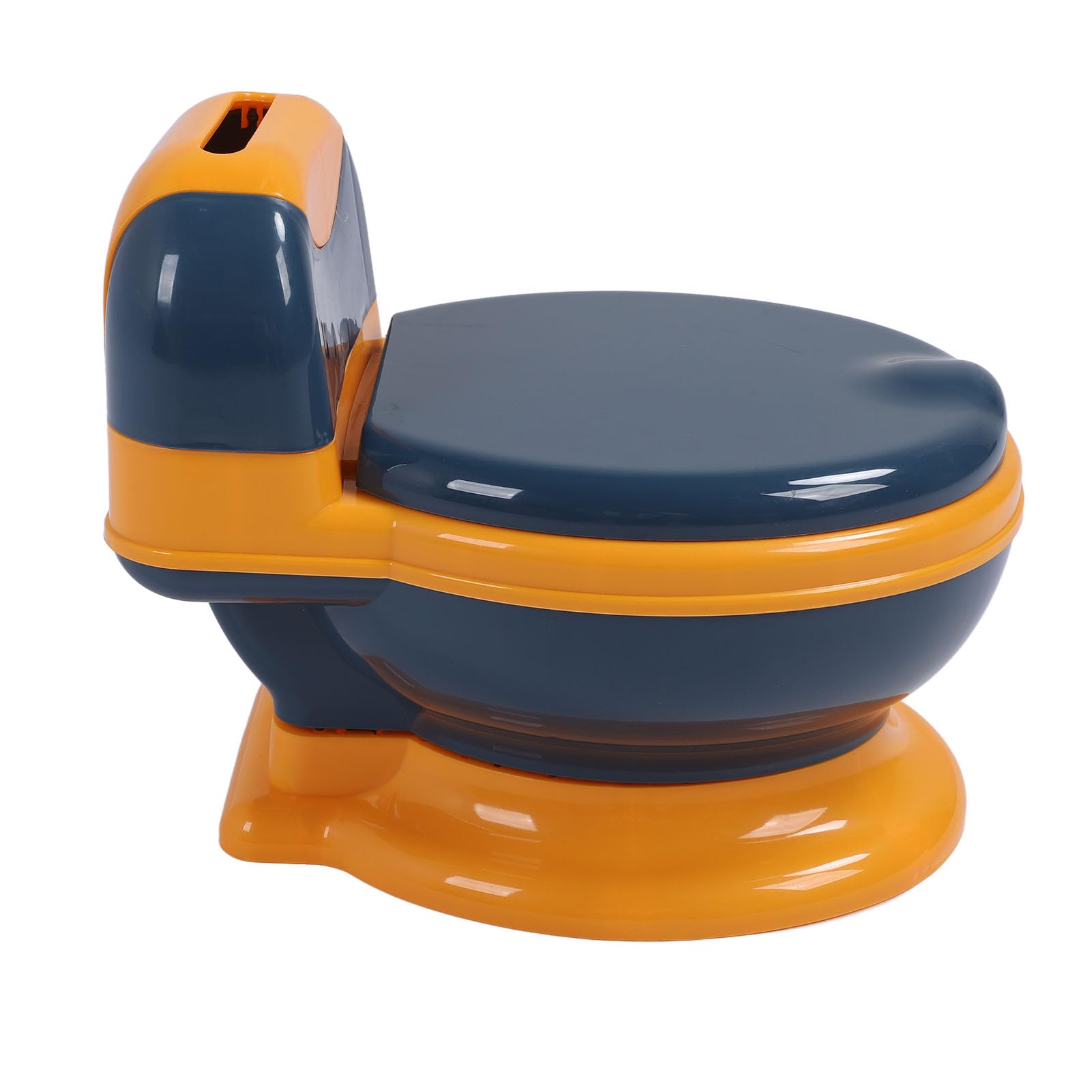 Drfeify Toilette per Bambini, Vasino per Bambini in PP con Paraspruzzi, Ciotola Rimovibile, Serbatoio per Stoccaggio di Fazzoletti, Base Antiscivolo per Toilette per Neonati e Ragazze (blu giallo)
