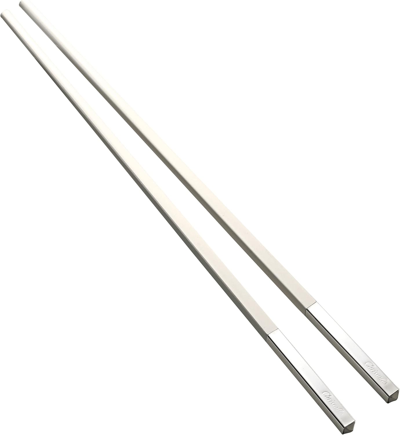 Christofle Uni Silver-Plated White Chinese Chopsticks & Rest #4222742, White/Silver, 9.45 inch Length