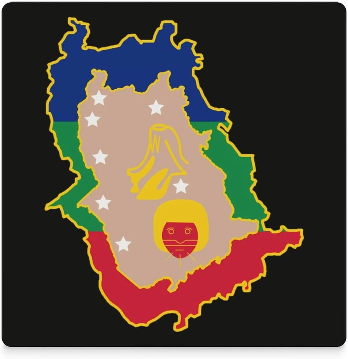 Flag Map of Amazonas Venezuela Funny Ceramic Coasters for Drinks Absorbent Cup Holder Tabletop Protector with Cork Base