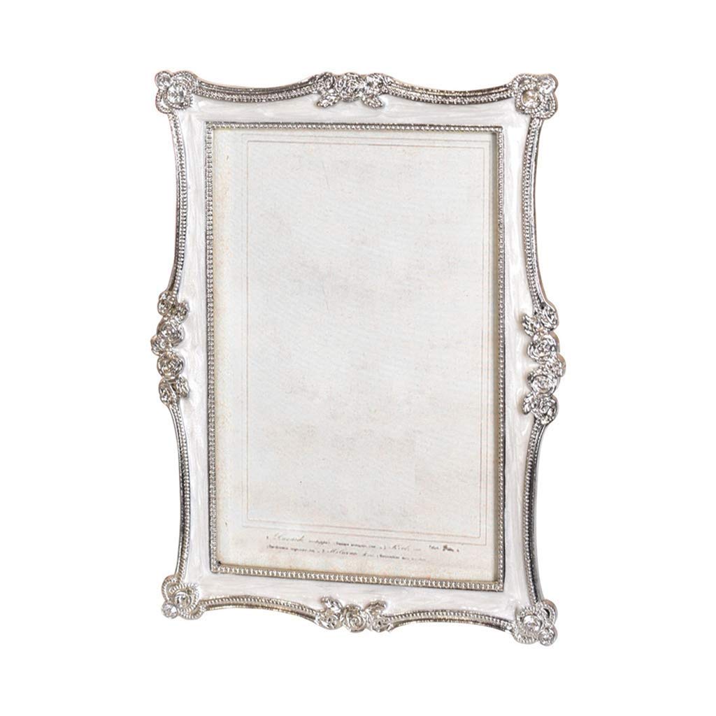MOBYGKFY Wedding Photo Frame Silver Plated Picture - EPOXY Zinc Alloy Metal Marriage Frames Blocks for Family Love Baby