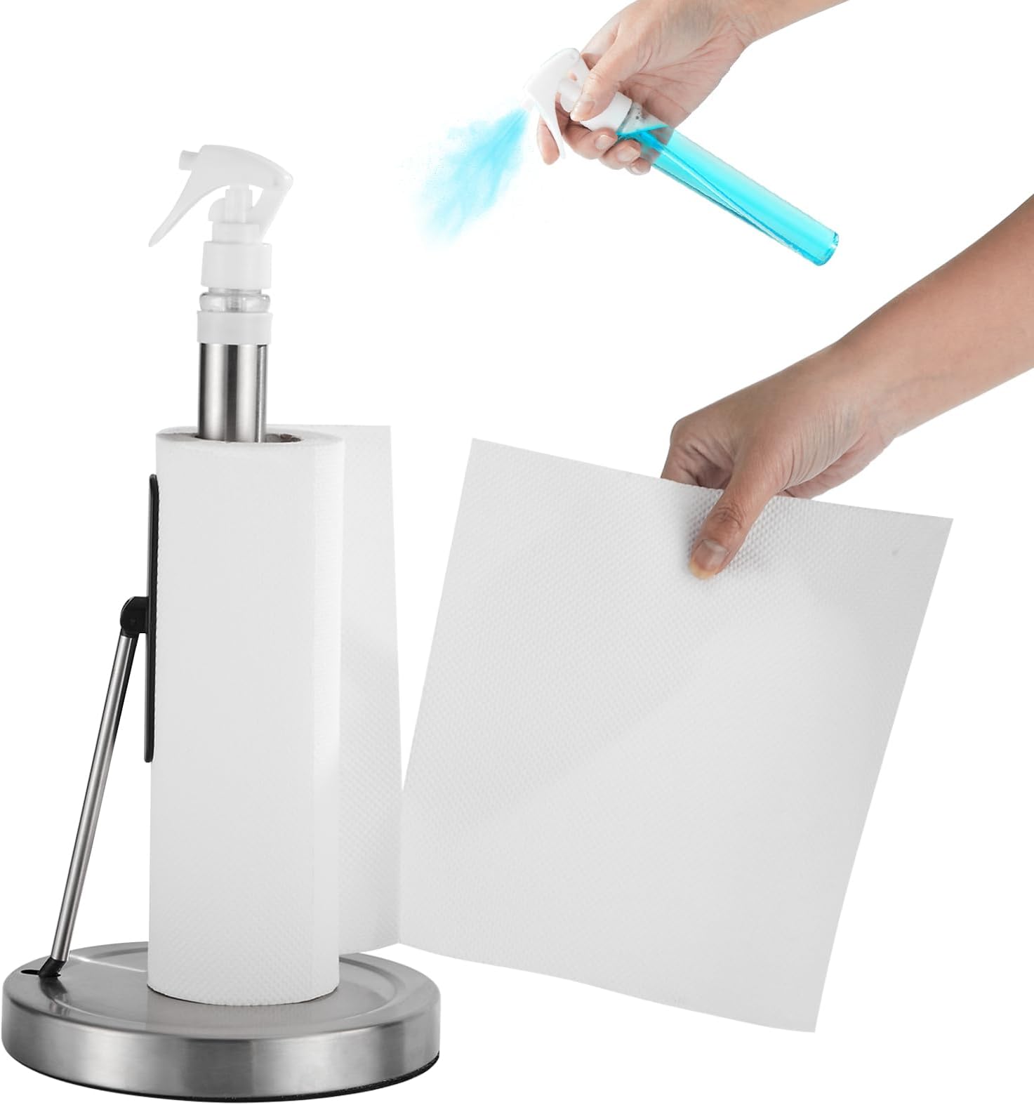 2 in 1 Paper Towel Holder with Spray Bottle,Paper Towel