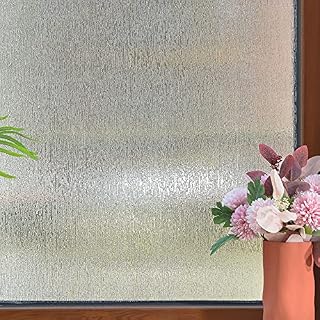 FEOMOS Rain Glass Window Film - Static Cling Rain Window Film Privacy Window Decals UV Protection Decorative Glass Stickers for Glass Easy Removal 44cm x 200cm