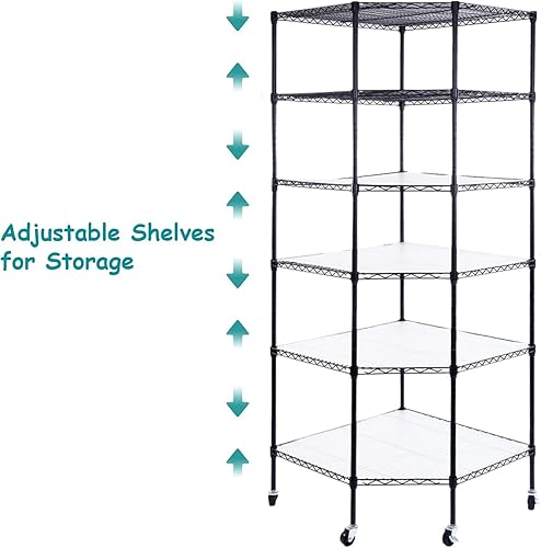 Miniatura 65 de BELANITAS Estantería de alambre de 4 niveles, estante de almacenamiento de acero, estante de almacenamiento de metal ajustable, estantes