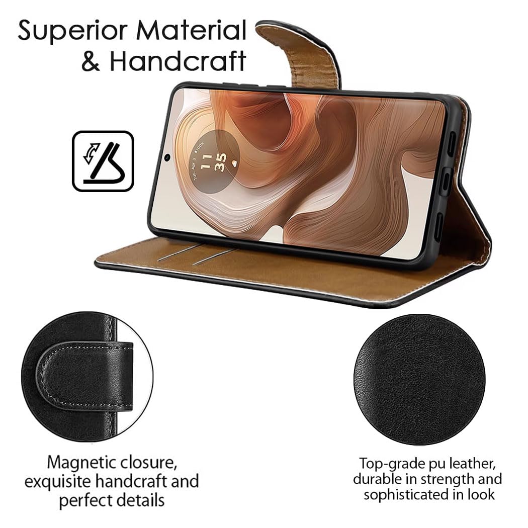 BaiFu Cover per Motorola Edge 50 Ultra 5G Tasca, Portafoglio