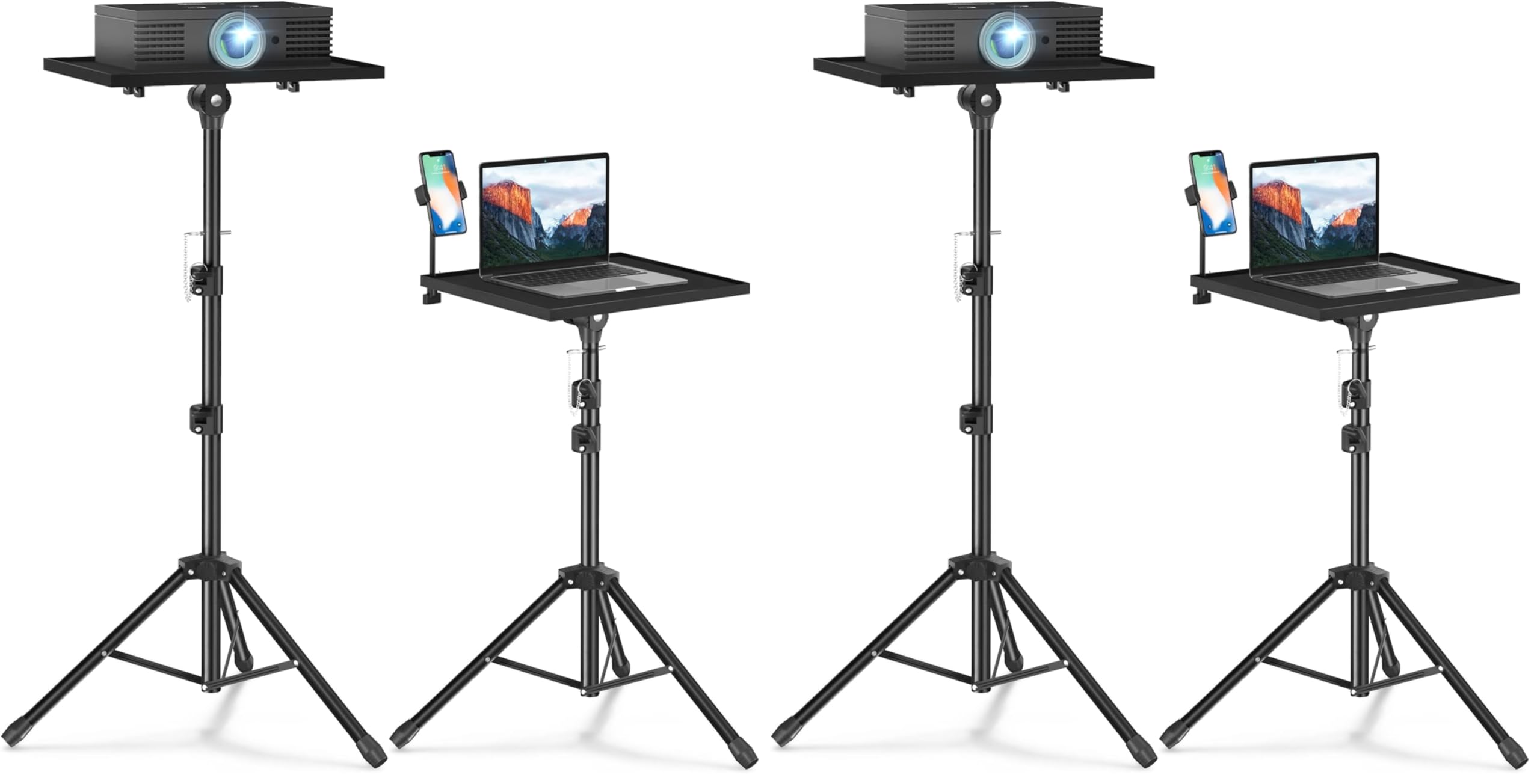 Facilife Projector Stand Tripod - Laptop Tripod Projector Stand Adjustable Height 22 to 47 Inch, Projector Tripod Stand, Tripod for Porjector, Projector Stand for Outdoor Movies (Pack of 2)