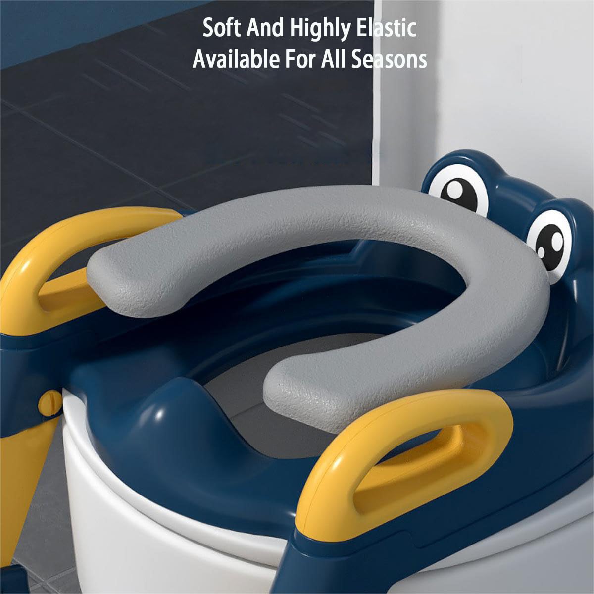 LANMOU Reductor WC Niños, Adaptador WC Niños con Escalera Asiento Inodoro Niños Portatil Infantil Asiento Inodoro de Entrenamiento para Niños Adaptador Baño para Niños con Respaldo Reposabrazos