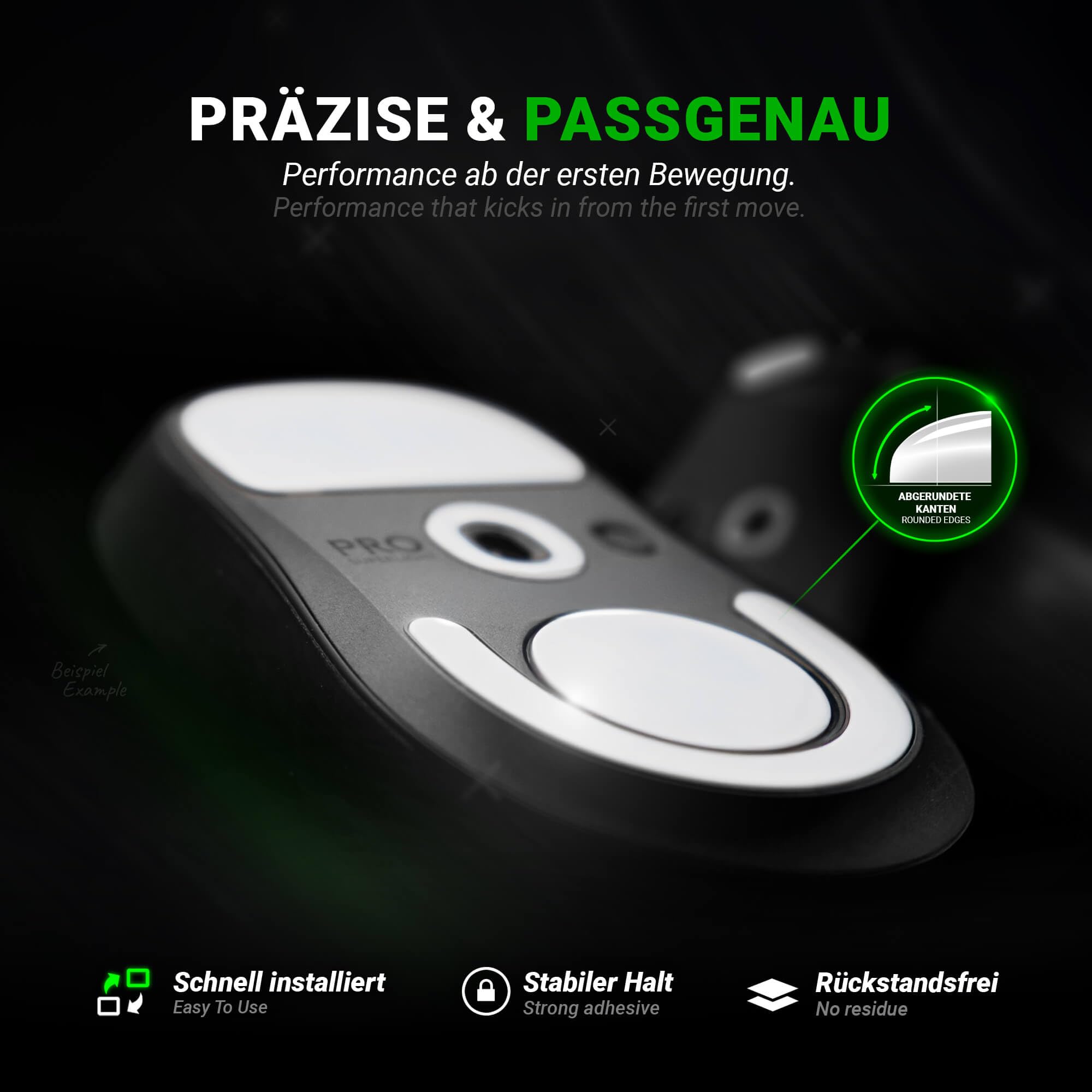 SensoryBoost FPS 2.0 Glides (set da 2) per Logitech G Pro X Superlight 2 Dex – Ultra delicato, più controllo, auto-lucidatura, di alta qualità, durevoli, piedini per mouse di ricambio, pattini