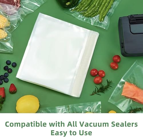 Miniatura 6 de 100 bolsas selladoras al vacío de 10 x 13 pulgadas, herméticas, precortadas, resistentes, sin BPA, de grado comercial, para almacenamiento al vacío