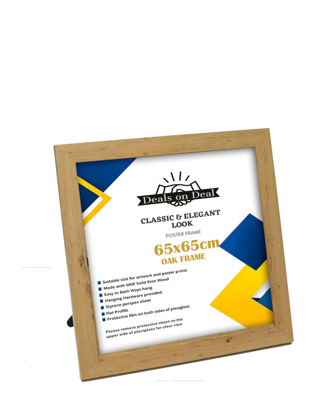 DEALS ON DEAL 65x65CM Solid Eton Premium jigsaw puzzle Wooden Photo Picture Certificate Posters Frame Wood Wall Frames Clear plexiglass Ideal Home/Office(65x65CM (25.6" x 25.6") OAK)