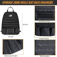 Vista 4 de Organizador de respaldo de asiento Molle 1000D mejorado con bolsas, panel táctico Molle para asiento de automóvil, protector de asiento de asiento
