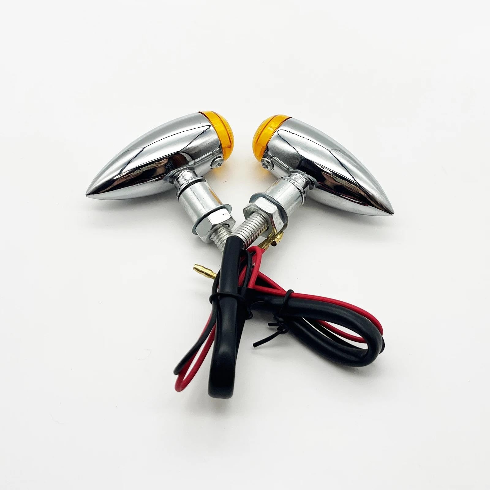 Intermitentes para Y&amaha Luz Intermitente Motocicleta Bullet Intermitente para Motocicleta Color Negro Y Plateado Lámpara señal(2 pcs Yellow+Silver)