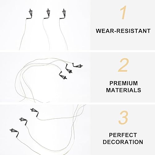 Miniatura 7 de EXCEART Lámpara de pared en miniatura para casa de muñecas, lámpara de pared LED en miniatura vintage, modelo de casa de muñecas (tamaño A)