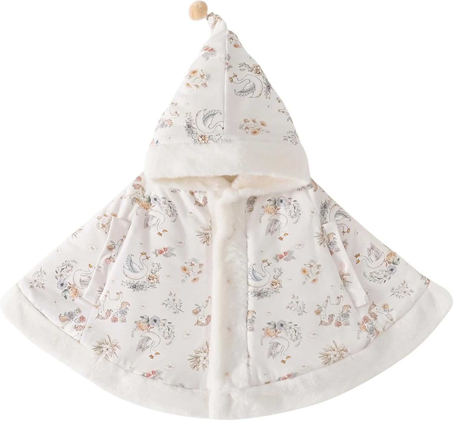 Car Seat Poncho for 0-3 Years Old, Windproof Warm Fleece Lined Hooded Outerwear, 100% Cotton Winter Car Seat Coats