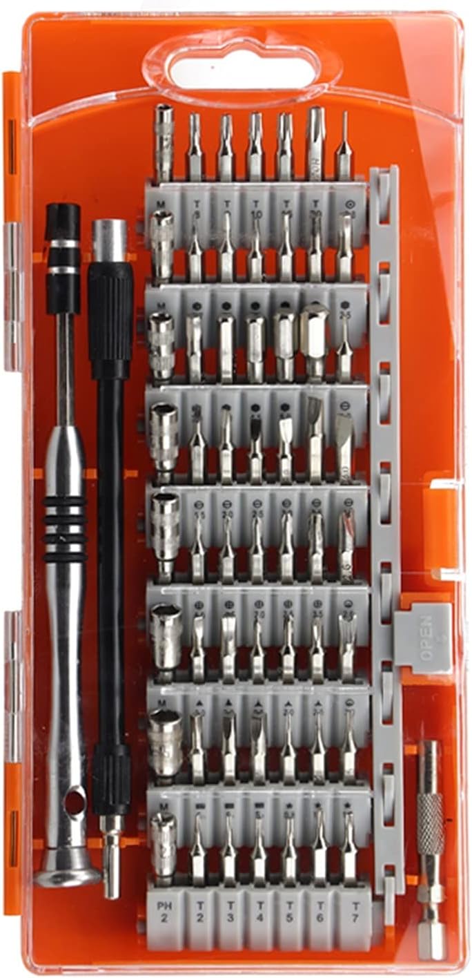 Screwdriver Daily Use Screwdrive Kit 60/25 in 1 Precision Magnetic Bits Screw Driver Smart Home Set Mini Screwdriver for iPhone Ferrule Crimping Tool (Color : Blue) (Orange)