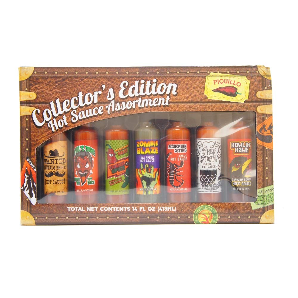 Hot Sauce Collection Collector's Edition Assortment 2 FL OZ Bottle 7 Pack, Gift Set