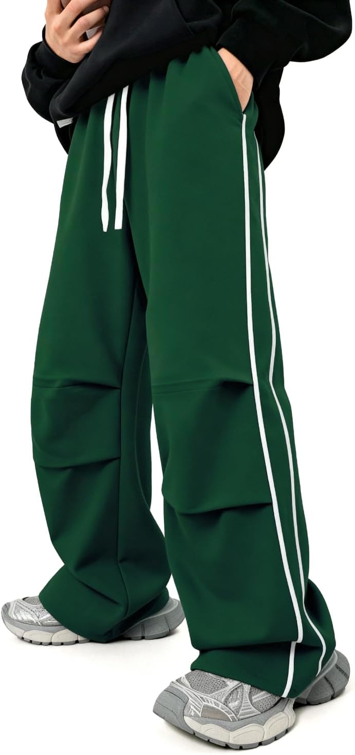 GINGTTO Mens Baggy Sweatpants Wide Leg Track Pants Open Bottom Loose Fit