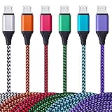 Android Charger Cable, Vifigen 6-Pack 6FT High Speed Nylon Braided USB 2.0 A Male to Micro B Sync Data & Charging Cable for Android, Samsung Galaxy S7, S6, HTC, LG, Sony, Blackberry and More