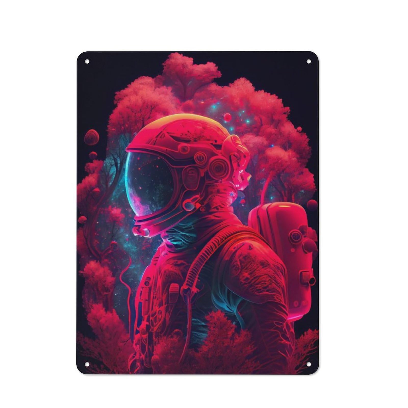 Junmoney A New World Printed Metal Sign 40X30cm For Studio Or Craft Room, For Creative-Space Collectors