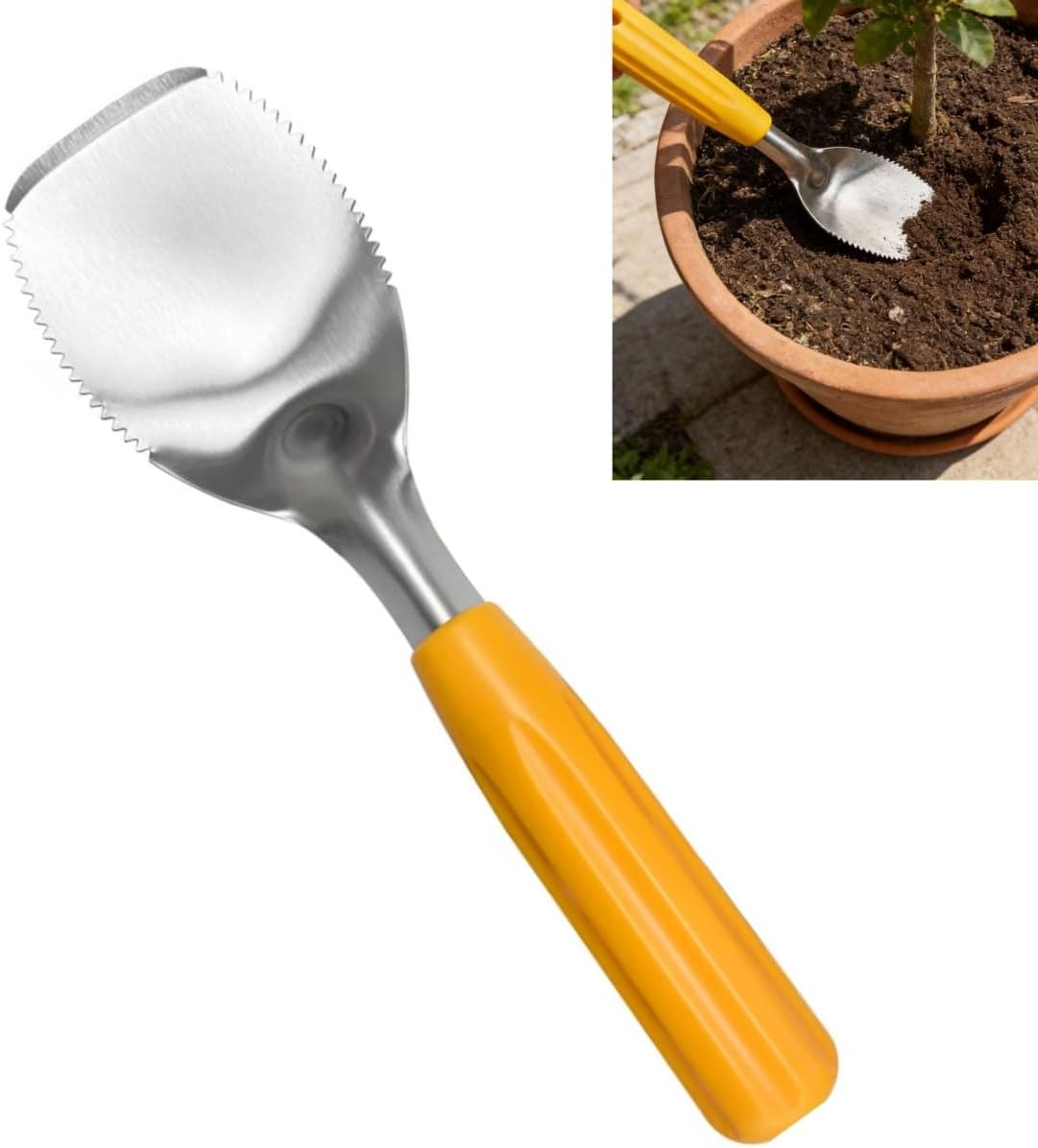 Haokithcun 9-Inch Serrated Weeding Trowel Review: Best Small Garden Trowel for Pots & Tight Spaces