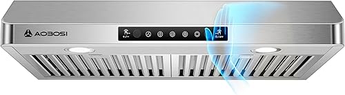 AAOBOSI Campana extractora de 30 pulgadas debajo del gabinete, detección de gestos de 700 CFM, control táctilactualización del motor de bajo ruido,