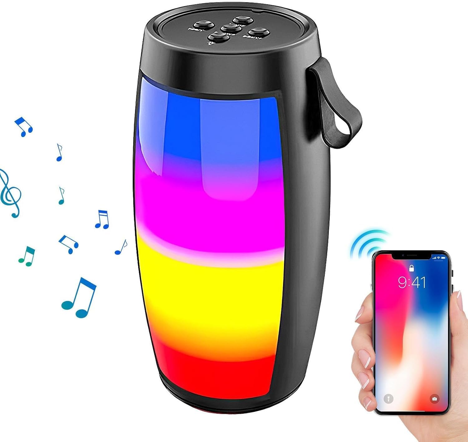 VEROX RGB 1202 Wireless 5W Bluetooth Speaker with Mic with HD Sound and Bass 5Hrs Playtime Supports Pen Drive, AUX,FM, SD Card & Call Functionality- Black