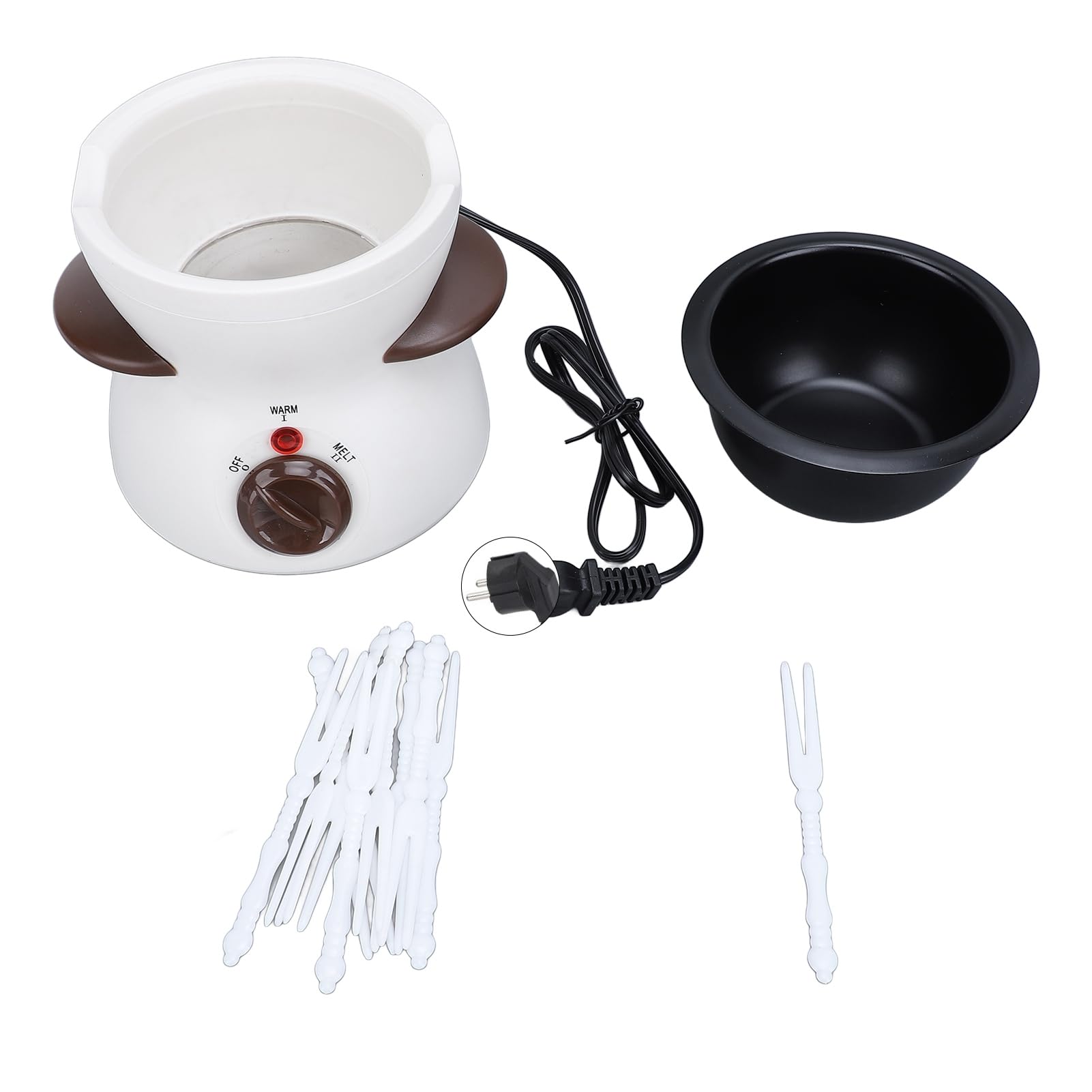 Mini Electric Fondue Pot Set mit 10 Eintauchgabeln Schokoladenfondue Topf EU-Stecker 220 V