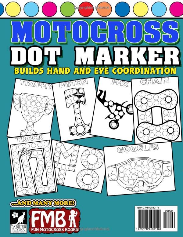 Miniatura 2 de Motocross Dot Marker Skills Book Dot coloring book for young kids who love motocross, dirt bikes and having fun! (Fun Motocross Books - FMB)