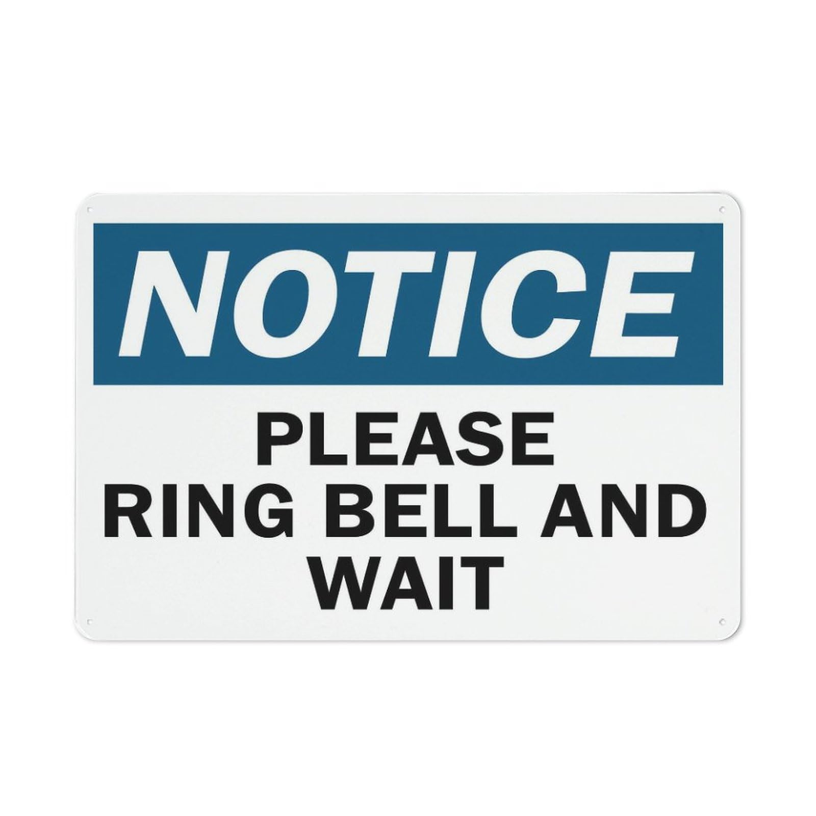 Xewazd A2039 Metal Tin Signs Notice Please Ring Bell And Wait Retro 8"X12" Metal Tin Sign - Playful Wall Decor For Shop, Garage, Yard & Man Cave