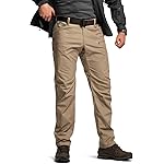 CQR Men\'s Flex Stretch Tactical Pants, Water Resistant Ripstop Cargo Pants, Lightweight EDC Outdoor Work Hiking Pants, Sneak Alamo Khaki, 30W x 30L