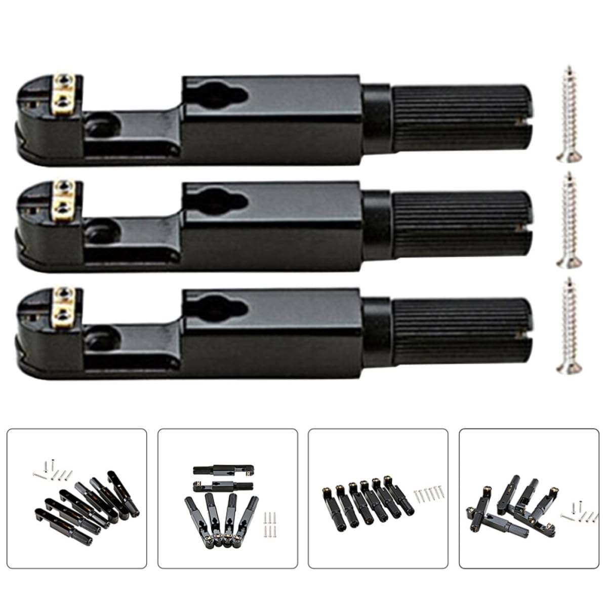 Gitarrenzubehör Metall Gitarrenbrücke Schwarz mit Kompletter Brückenteile Zubehör für Gitarrenreparatur und Austausch Defekter Teile Satz