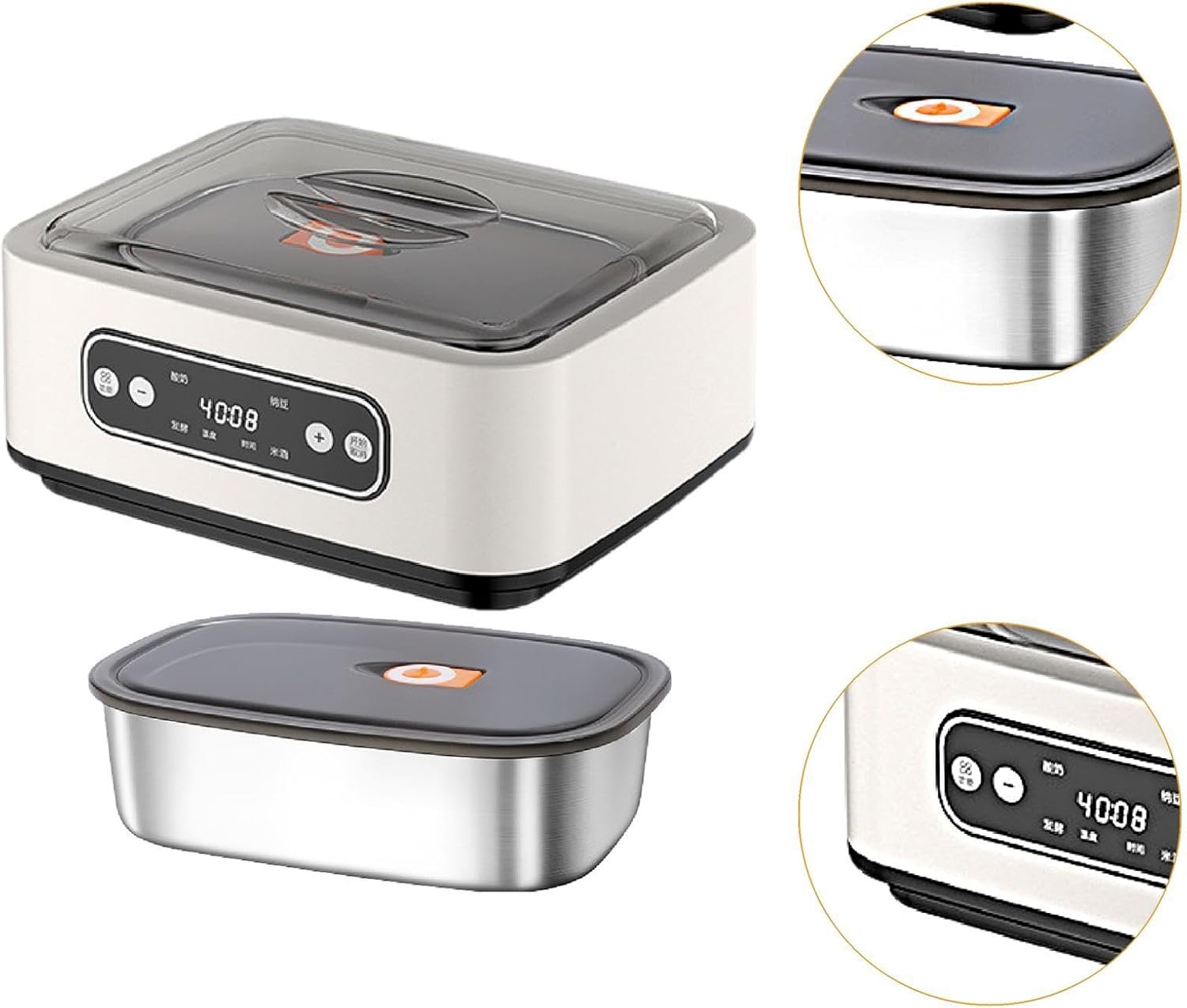 Yogurt Maker Constant Temperature Heating, DIY Professional Homemade Yogurt, Low Noise Fermentation Machine Stainless Steel, without cup