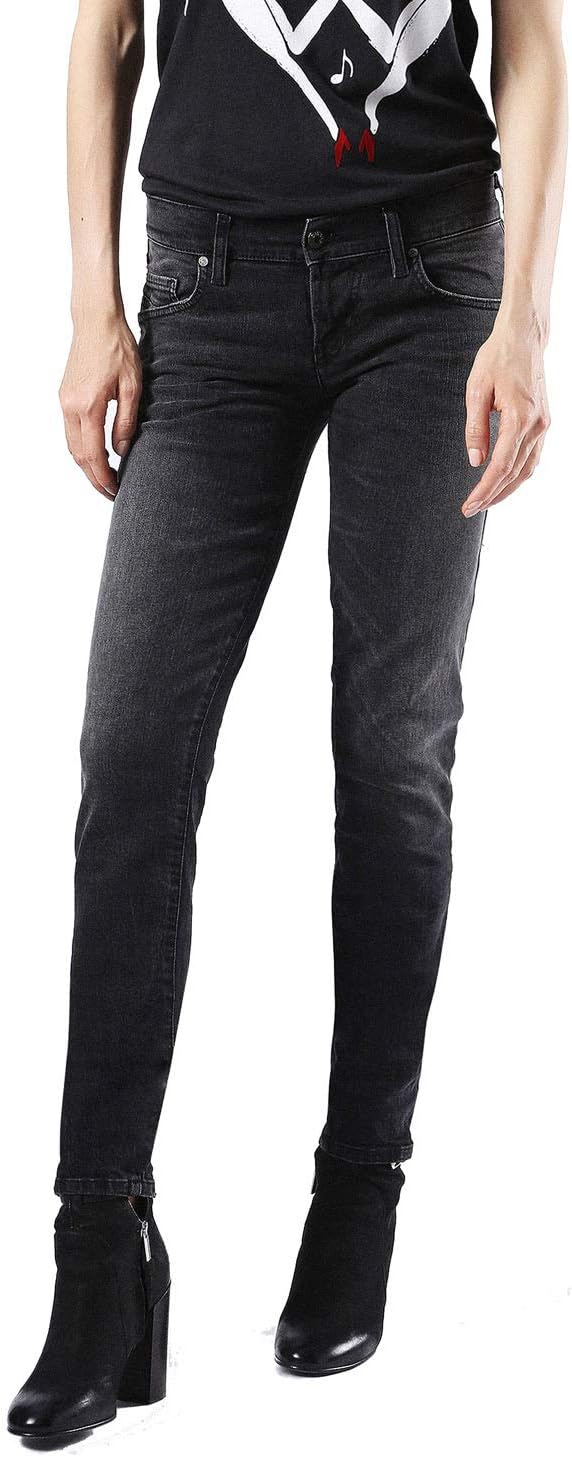 Diesel Womens Stretch Jeans Grupee 0676N Superslim Dark Grey (30/32) at