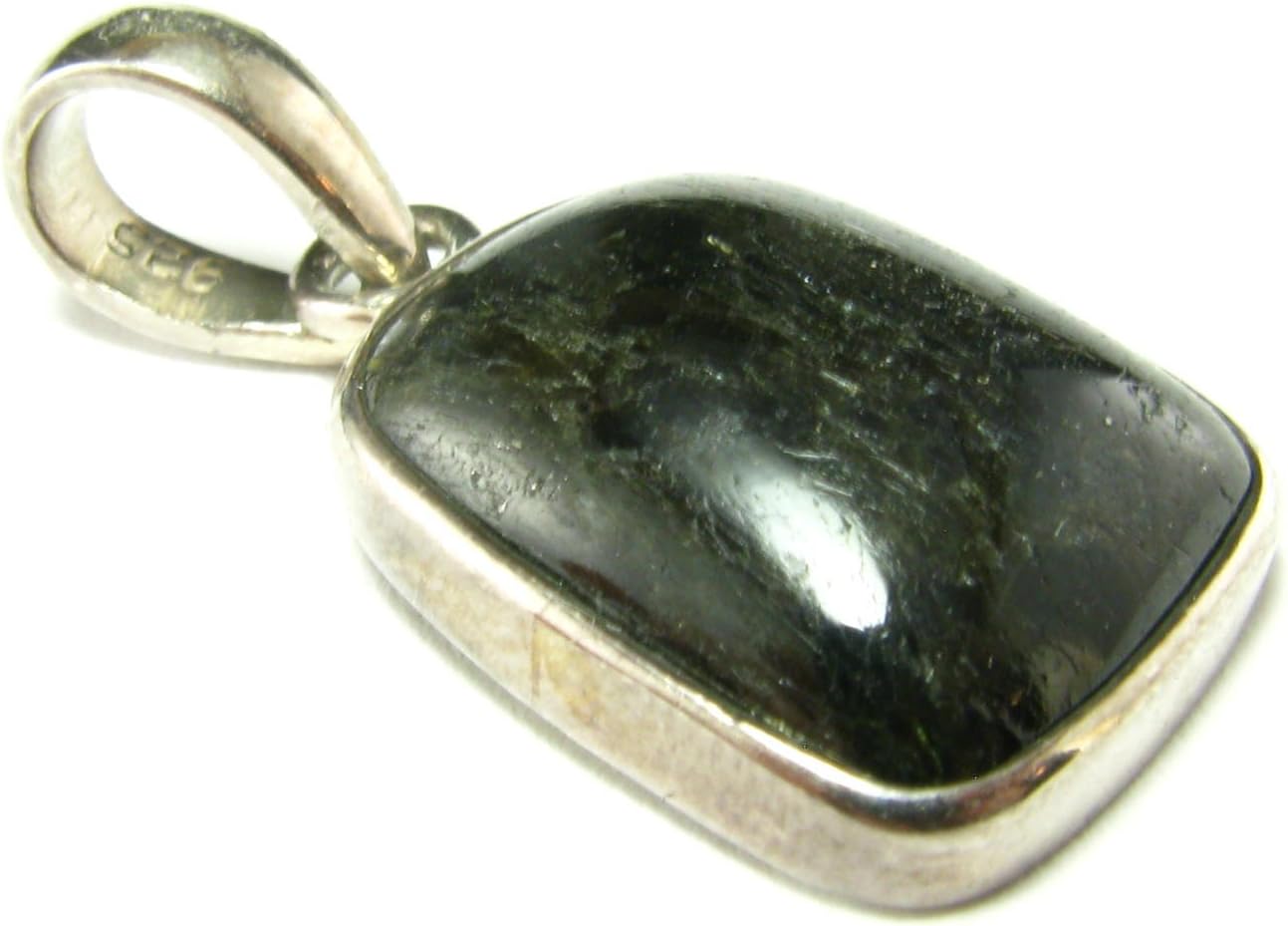 Nuumite Nuummite Sterling Silver Pendant From Greenland - 1.1"