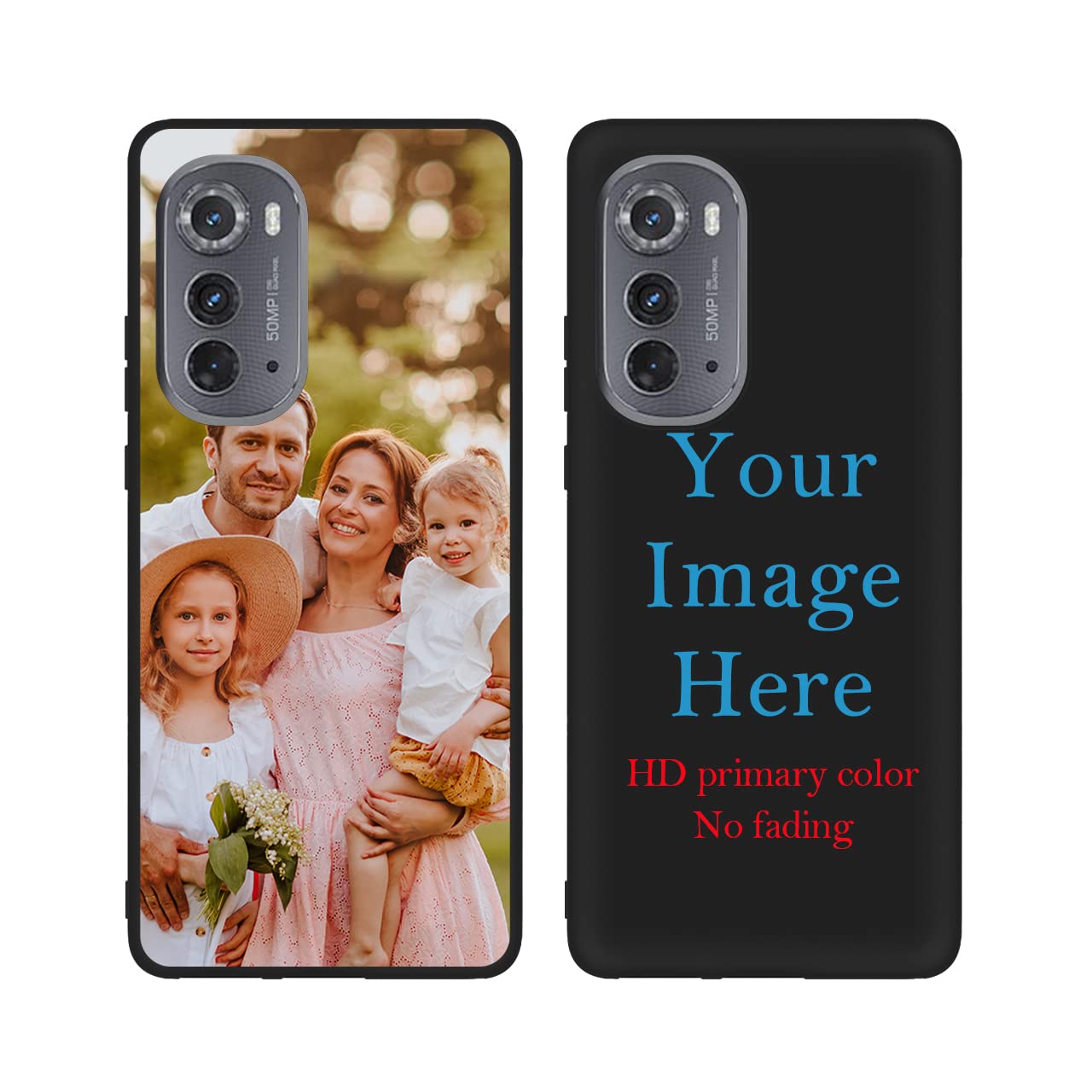 Custom Phone Case for Motorola Moto Edge 2022,Customized Personalized Photo Text Name Phone Case Anti-Scratch Hard Protective TPU Phone Clear Cover