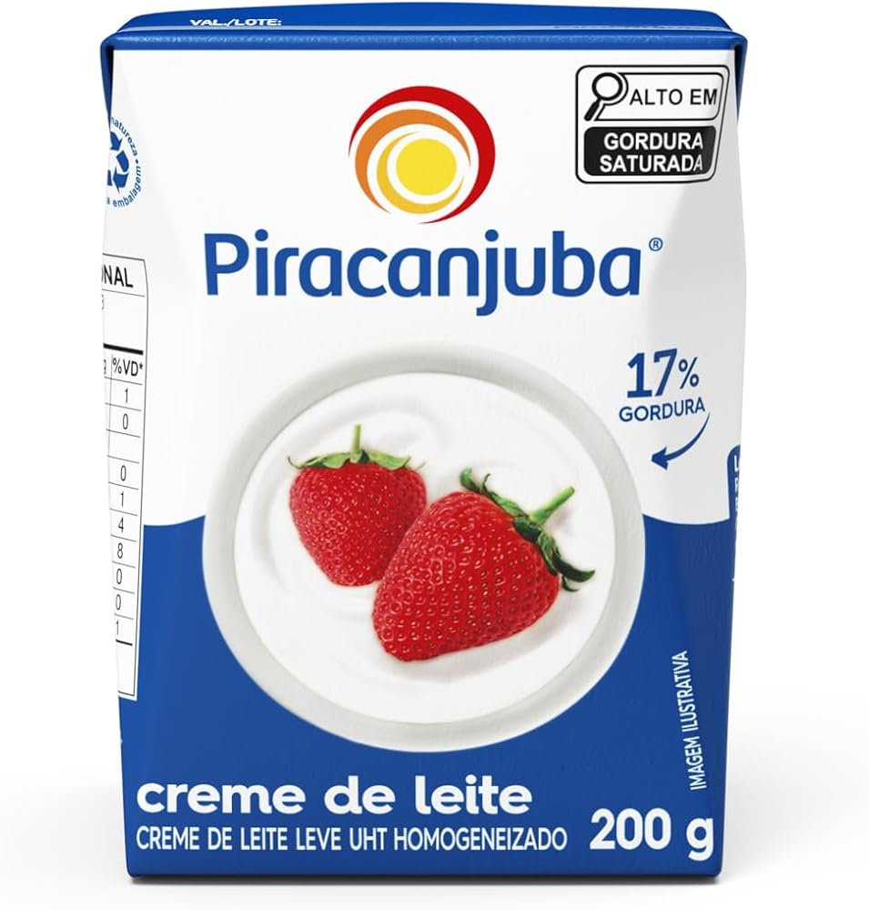 Piracanjuba Creme de leite Table Cream 200g / 7.5 oz (pack 4)
