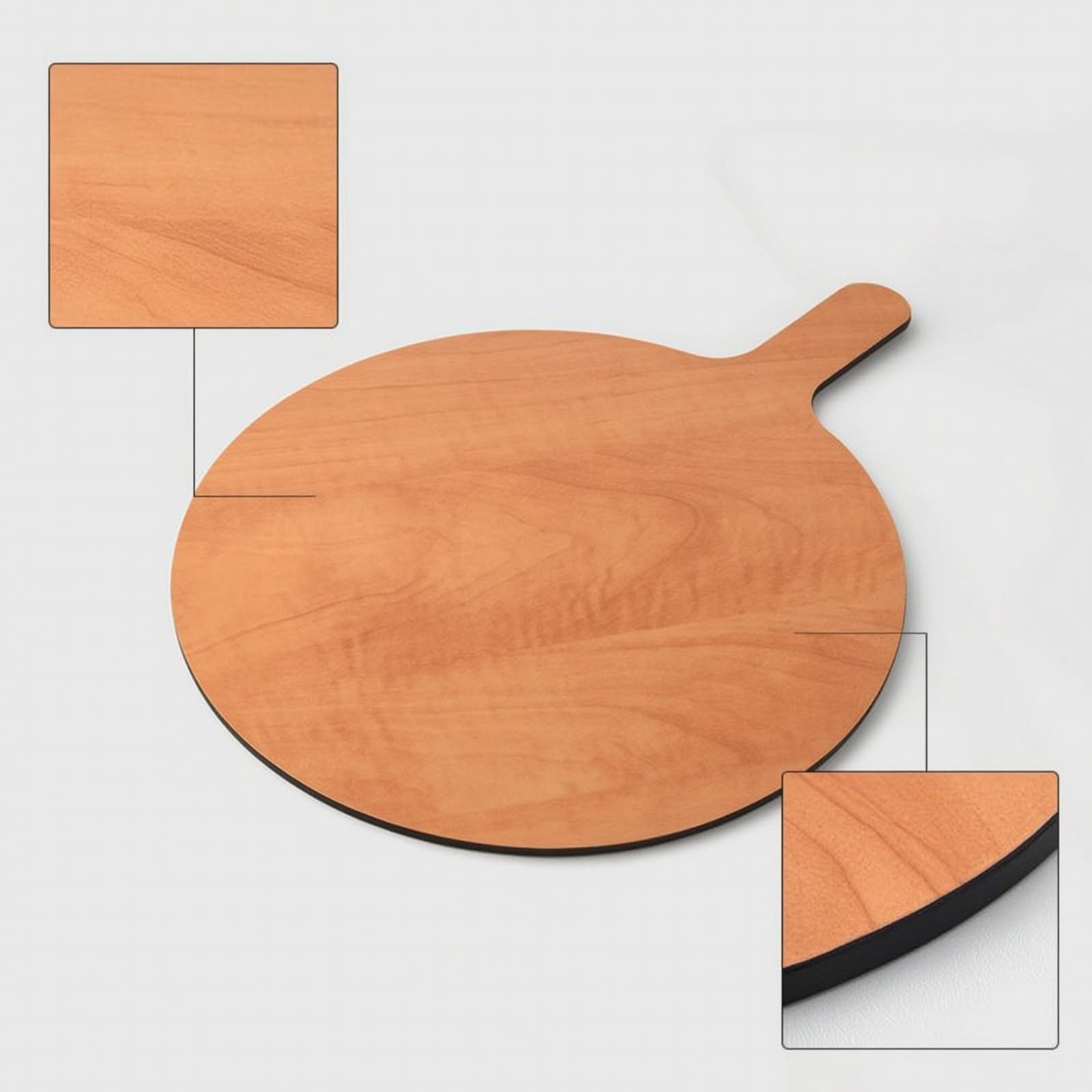 Pizza Serving Board Tagliere Pizza Rotondo Asse da Taglio Vassoio da Portata in Fibra di Legno Maneggevole E Sottile per Affettare E Porzionare Adatto a Uso Domestico Pizzeria Eventi