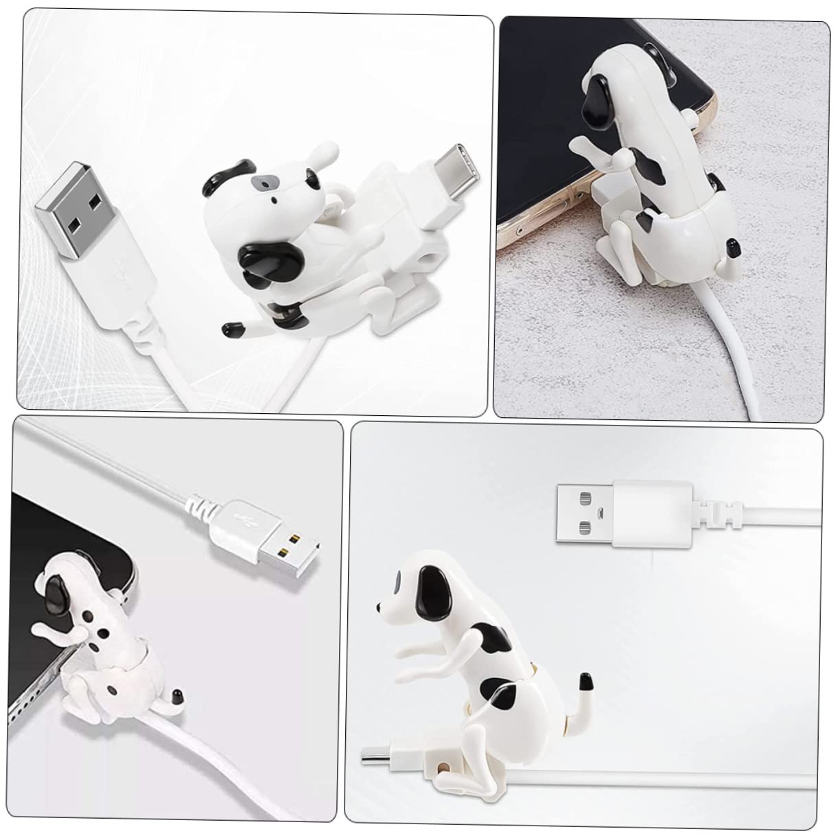 OSALADI 4pezzi Cavo Di Ricarica Tipo-c Forma Di Cagnolino Divertente Adattatore Per Smartphone Di Ricarica Flessibile e Resistente Per Amici e Famiglia Stile Creativo e Pratico